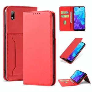 For Huawei Honor 8S / Y5 (2019) Strong Magnetism Liquid Feel Horizontal Flip Leather Case with Holder & Card Slots & Wallet(Red) (OEM)