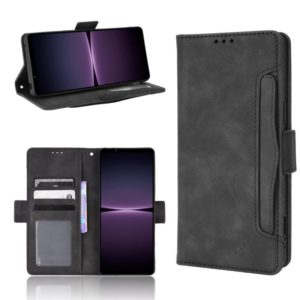 For Sony Xperia 1 IV Skin Feel Calf Texture Card Slots Leather Phone Case(Black) (OEM)