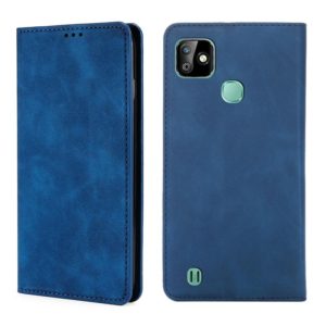 For Infinix Smart HD 2021 X612 Skin Feel Magnetic Horizontal Flip Leather Case with Holder & Card Slots(Blue) (OEM)
