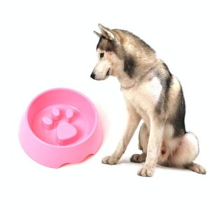 Anti-choking Pet Bowl Slow Food Dog Print Food Bowl, Size:22x17.5x7cm(Pink) (OEM)