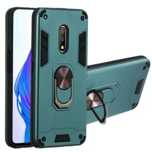 For OPPO K3 & Realme X 2 in 1 Armour Series PC + TPU Protective Case with Ring Holder(Dark Green) (OEM)