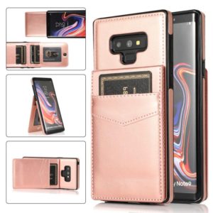 For Samsung Galaxy Note9 Solid Color PC + TPU Protective Case with Holder & Card Slots(Rose Gold) (OEM)