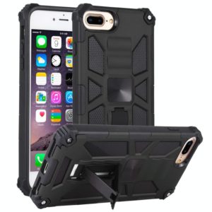 For iPhone 6 Plus Shockproof TPU + PC Magnetic Protective Case with Holder(Black) (OEM)