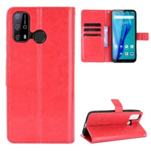 For Oukitel C23 Pro Crazy Horse Texture Horizontal Flip Leather Case with Holder & Card Slots & Lanyard(Red) (OEM)