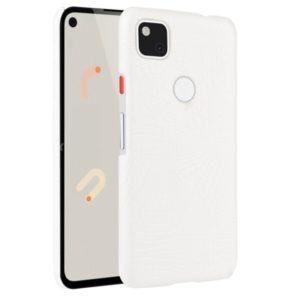 For Google Pixel 4a Shockproof Crocodile Texture PC + PU Case(White) (OEM)