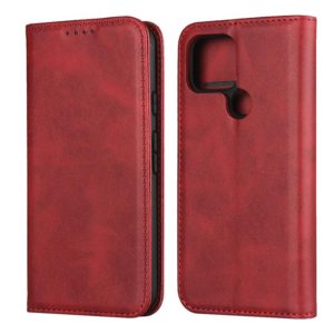 For Google Pixel 5 Calf Texture Magnetic Horizontal Flip Leather Case with Holder & Card Slots & Wallet(Red) (OEM)