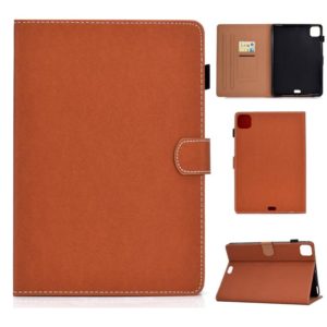 For iPad Air 2022 / 2020 10.9 Solid Color Magnetic Horizontal Flip Leather Case with Card Slots & Holder & Anti-skid Strip(Brown) (OEM)