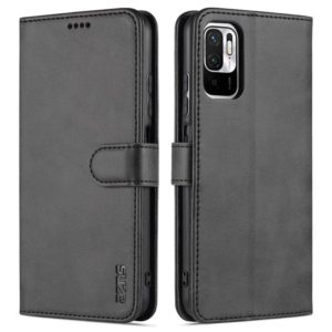 For Xiaomi Poco M3 Pro 5G AZNS Skin Feel Calf Texture Horizontal Flip Leather Case with Card Slots & Holder & Wallet(Black) (AZNS) (OEM)