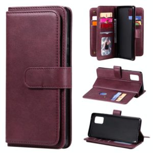 For Samsung Galaxy A71 (5G) Multifunctional Magnetic Copper Buckle Horizontal Flip Solid Color Leather Case with 10 Card Slots & Wallet & Holder & Photo Frame(Wine Red) (OEM)