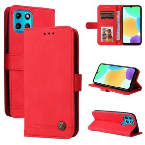 For Infinix Smart 6 Skin Feel Life Tree Metal Button Leather Phone Case(Red) (OEM)