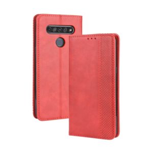 For LG K41S /K51S Magnetic Buckle Retro Crazy Horse Texture Horizontal Flip Leather Case, with Holder & Card Slots & Photo Frame(Red) (OEM)