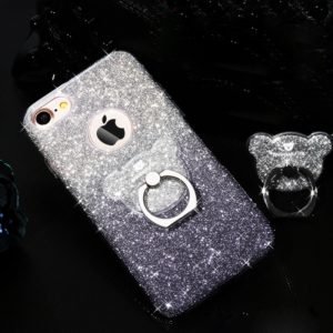 AIQAA For iPhone 6 & 6s TPU Gradient Glitter Powder Drop-proof Protective Case with Bear Ring Holder (Purple) (AIQAA) (OEM)