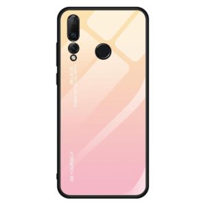 For Huawei Nova 4 Gradient Color Glass Case(Yellow) (OEM)