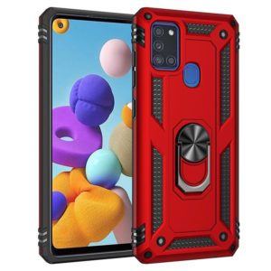 For Samsung Galaxy A21s Shockproof TPU + PC Protective Case with 360 Degree Rotating Holder(Red) (OEM)