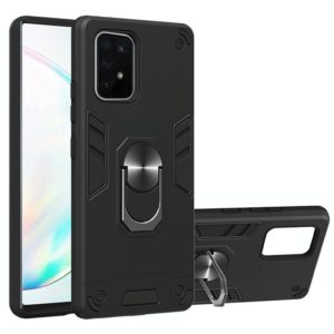 For Samsung Galaxy S10 Lite / A91 2 in 1 Armour Series PC + TPU Protective Case with Ring Holder(Black) (OEM)