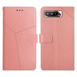 For Asus ROG Phone 5 Y Stitching Horizontal Flip Leather Phone Case(Rose Gold) (OEM)