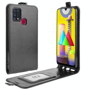 For Samsung Galaxy M31 R64 Texture Single Vertical Flip Leather Protective Case with Card Slots & Photo Frame(Black) (OEM)