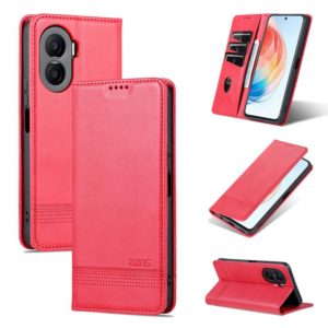 For Honor X40i AZNS Magnetic Calf Texture Flip Leather Phone Case(Red) (AZNS) (OEM)