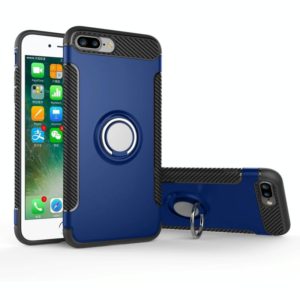 For iPhone 8 Plus & 7 Plus Magnetic 360 Degree Rotation Ring Armor Protective Case(Blue) (OEM)