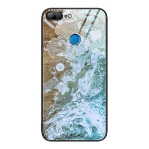 For Honor 9 Lite Marble Pattern Glass Protective Phone Case(Beach) (OEM)