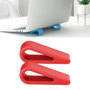 2 PCS Simple Notebook Computer Bracket Adjustable Height Increase Heat Dissipation Base Pad Holder (Red) (OEM)