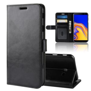 R64 Texture Single Fold Horizontal Flip Leather Case for Galaxy J4+, with Holder & Card Slots & Wallet(Black) (OEM)