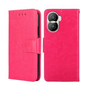 For Honor X40i Crystal Texture Horizontal Flip Leather Phone Case(Rose Red) (OEM)
