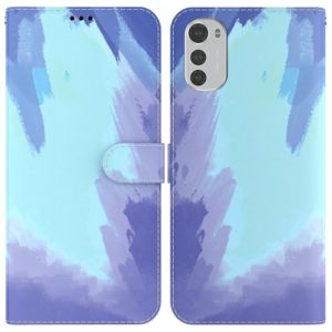 For Motorola Moto E32 Watercolor Pattern Horizontal Flip Leather Phone Case(Winter Snow) (OEM)