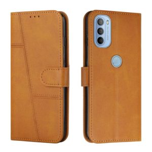 For Motorola Moto G31 / G41 Stitching Calf Texture Buckle Leather Phone Case(Yellow) (OEM)
