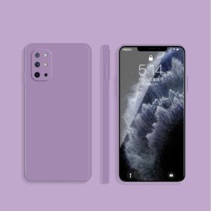 For OnePlus 8T Solid Color Imitation Liquid Silicone Straight Edge Dropproof Full Coverage Protective Case(Purple) (OEM)