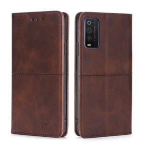 For TCL 205 Cow Texture Magnetic Horizontal Flip Leather Phone Case(Dark Brown) (OEM)