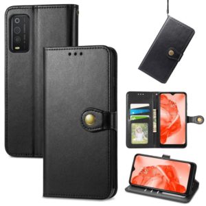 For TCL 205 Solid Color Leather Buckle Phone Case(Black) (OEM)