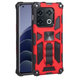 For OnePlus 10 Pro Shockproof TPU + PC Magnetic Protective Phone Case with Holder(Red) (OEM)