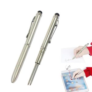 AT-13 Mobile Phone Touch Screen Handwriting Dual-purpose Pen with Black and Red Dual Core(Silver) (OEM)