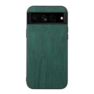 For Google Pixel 7 Pro 5G Wood Texture PU Phone Case(Green) (OEM)