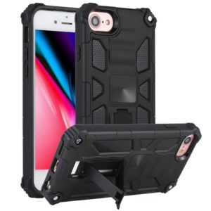 For iPhone SE 2022 / SE 2020 / 8 / 7 Shockproof TPU + PC Magnetic Protective Case with Holder(Black) (OEM)