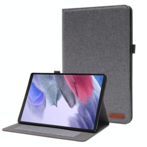 For Samsung Galaxy Tab A8 10.5 2021 Horizontal Flip Fabric PU Leather Tablet Case with Card Slots & Holder(Grey) (OEM)