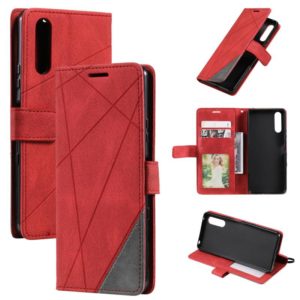 For Sony Xperia 5 III Skin Feel Splicing Leather Phone Case(Red) (OEM)