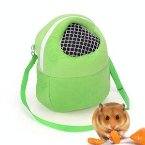 Pet Bag Small Pet Hamster Carrier Pure Color Leash Travel Bag, Size:L(Green) (OEM)