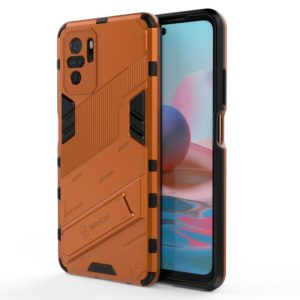 For Xiaomi Redmi Note 10 Punk Armor 2 in 1 PC + TPU Shockproof Case with Invisible Holder(Orange) (OEM)