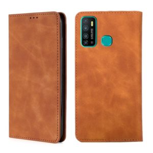 For Infinix Hot 9 / Note 7 Lite X655C Skin Feel Magnetic Horizontal Flip Leather Case with Holder & Card Slots(Light Brown) (OEM)