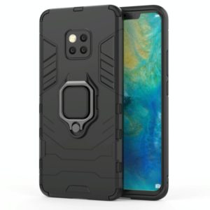 PC + TPU Shockproof Protective Case for Huawei Mate 20 Pro, with Magnetic Ring Holder (Black) (OEM)