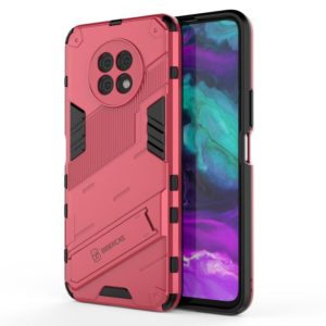 For Honor X20 Punk Armor 2 in 1 PC + TPU Shockproof Case with Invisible Holder(Light Red) (OEM)