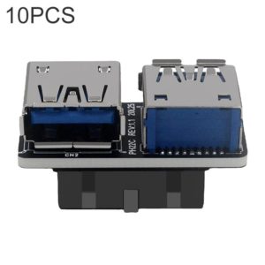 10 PCS 19/20Pin to Dual USB 3.0 Adapter Converter, Model:PH22C (OEM)
