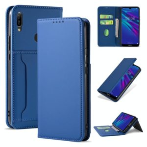 For Huawei Y6(2019) / Honor 8A Strong Magnetism Liquid Feel Horizontal Flip Leather Case with Holder & Card Slots & Wallet(Blue) (OEM)