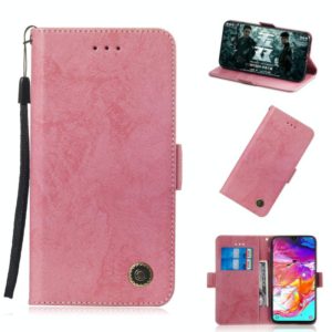 For Galaxy A70 Retro Horizontal Flip PU Leather Case with Card Slots & Holder(Pink) (OEM)