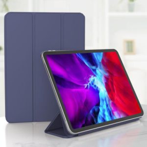 For iPad Pro 11 (2020) Horizontal Flip Ultra-thin Double-sided Clip Magnetic PU Leather Tablet Case with Three-folding Holder & Sleep / Wake-up Function(Navy Blue) (OEM)