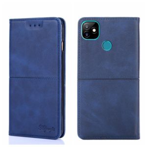 For Itel Vision 1 Cow Texture Magnetic Horizontal Flip Leather Phone Case(Blue) (OEM)