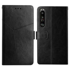 For Sony Xperia 5 III Y Stitching Horizontal Flip Leather Phone Case with Holder & Card Slots & Wallet & Photo Frame(Black) (OEM)