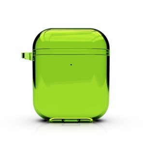 For Airpods1/2 Simple Fluorescent Solid Color Apple Earphone Cover (Green) (OEM)